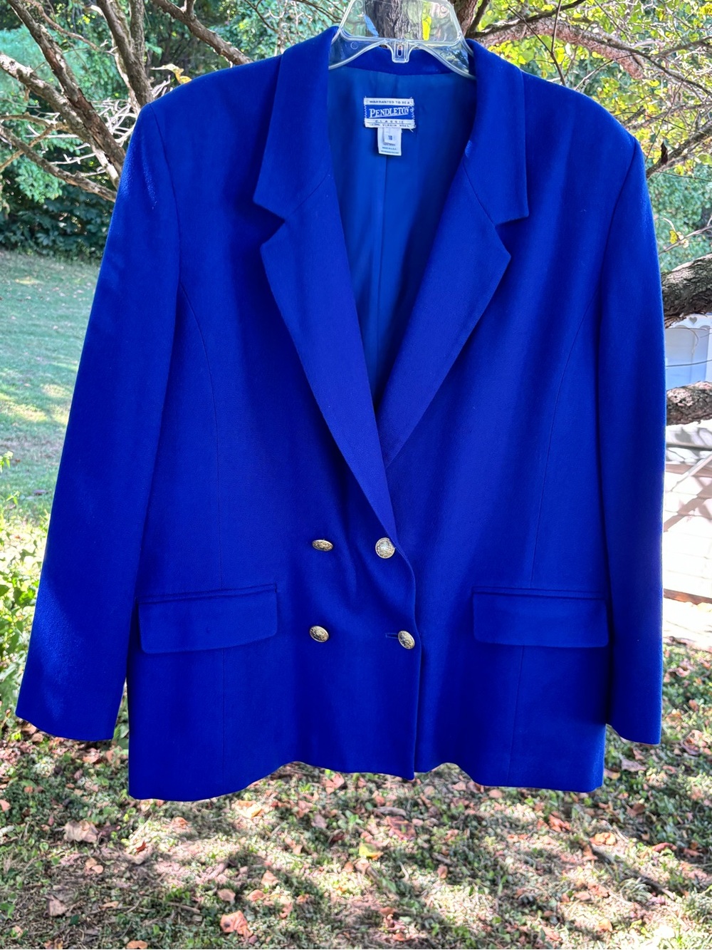 Pendleton Vibrant Cobalt Double-Breasted Blazer